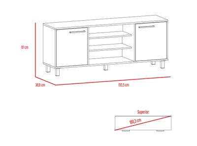 Imagen 2 del producto Rack TV 65"" + Mesa Centro Kaia Negro Miel TuHome
