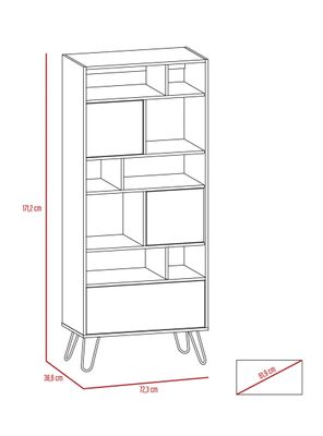 Imagen 2 del producto Combo TuHome Muebles Vassel Miel Plomo Biblioteca + Mesa de Centro