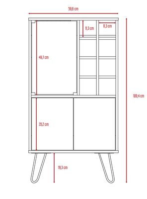 Imagen 2 del producto Combo Muebles Vassel Habano Blanco Biblioteca + Bar TuHome
