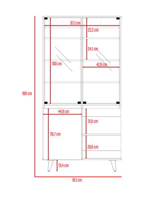 Imagen 2 del producto Vitrina Salem Miel Plomo TuHome