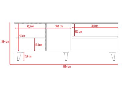 Imagen 2 del producto Combo TuHome Muebles Salem Miel Plomo Buffet + Rack TV 60""