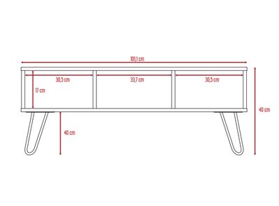 Imagen 2 del producto Combo Muebles Vassel Miel Plomo Biblioteca + Rack TV + Mesa de Centro TuHome