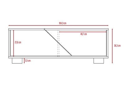 Imagen 2 del producto Combo Muebles Fraktal Habano Miel Arrimo + Rack TV + Mesa Centro TuHome