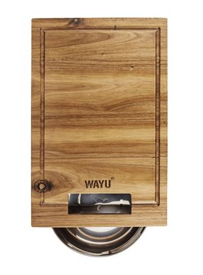 Tabla Madera + Bowl Acero