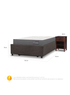 Imagen 2 del producto Cama Space Box Anatomic 1.5 + Velador Torino Chocolate