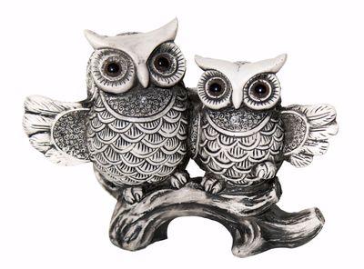 Imagen 1 del producto Pareja De Búhos De Poliresina, 20x8x15 cms Kadar
