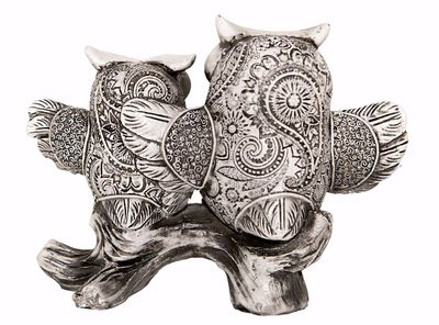 Imagen 2 del producto Pareja De Búhos De Poliresina, 20x8x15 cms Kadar