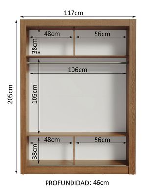 Imagen 2 del producto Clóset Denver 2 Puertas 205x117 cm
