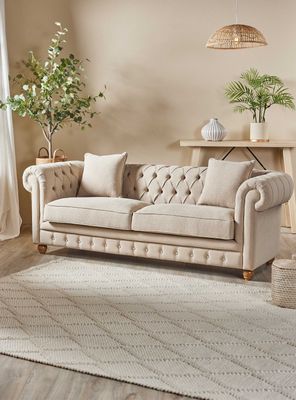 Sofá Capitone Antonia Lino 3 Cuerpos