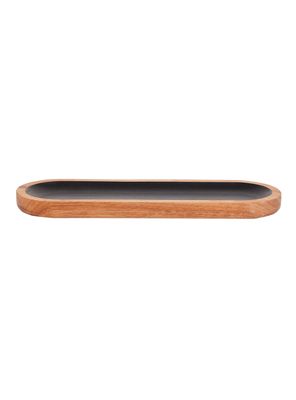 Plato Servir Negro Madera 30x10 cm