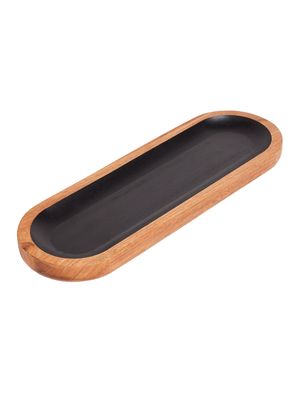 Imagen 2 del producto Plato Servir Negro Madera 30x10 cm