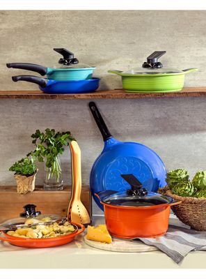 Imagen 2 del producto Sartén Roichen Grill Tapa Vidrio 26 cm Naranjo