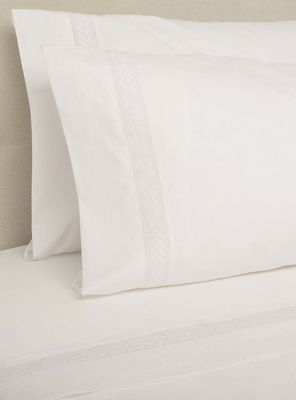 Sábanas King Nina Herrera 220 Hilos Básica Espiga Blanco