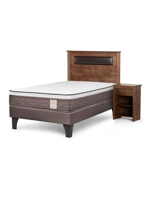 Cama Europea New Style 4 Plus 1.5 Plazas + Set Mueble Ferrara