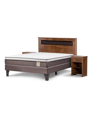 Cama Europea New Style 4 Plus 2 Plazas + Set Mueble Ferrara
