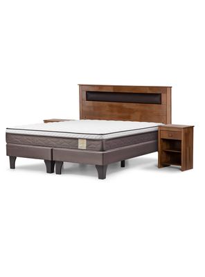 Cama Europea New Style 4 Plus King + Set Muebles Ferrara