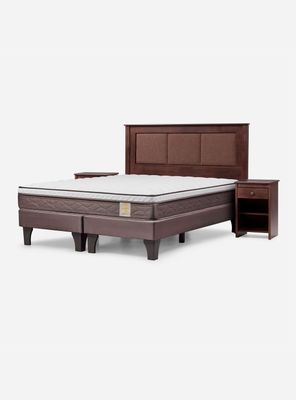 Cama Europea New Style 4 Plus 2 Plazas Base Dividida + Set Muebles Rachel