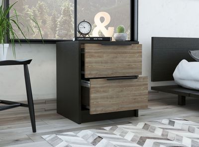 Velador Kaia 2 Cajones Café