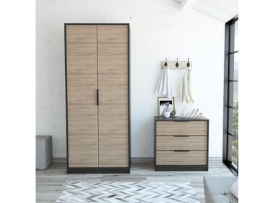 Imagen 2 del producto Combo Dormitorio Kaia Wengue Miel: Cómoda 3C + Clóset 2P