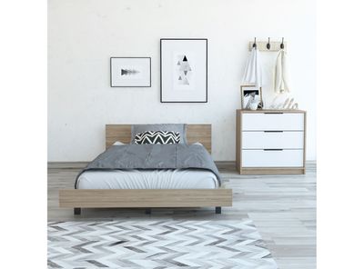 Imagen 2 del producto Cama 1.5 Plazas + Cómoda 3C Kaia Miel Blanco