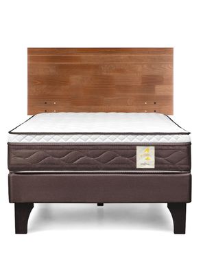 Imagen 2 del producto Cama Europea New Style 4 Plus 1 Plaza + Respaldo Tabor Café