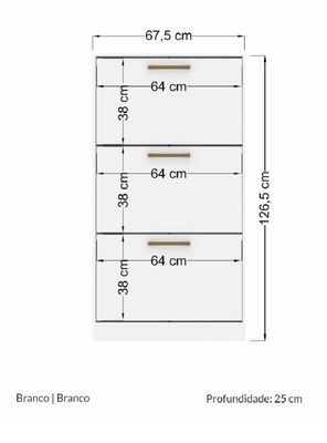Imagen 2 del producto Zapatera 3 Puertas Blanco