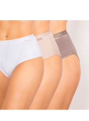 Pack X 3 Hikini Algodón con Encaje y Tiro Alto
