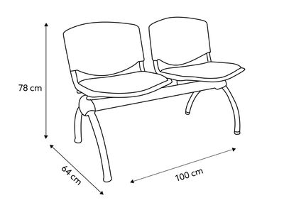 Imagen 2 del producto Banqueta Basflex Iso Luna Clip 2 Asientos