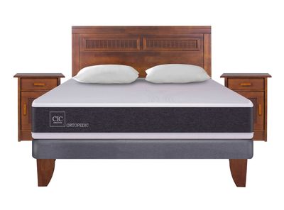 Imagen 2 del producto Cama Europea New Ortopedic 2 Plazas Base Normal + Set Muebles Milán + Almohadas
