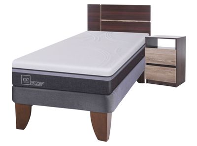 Cama Europea Ortopedic Advance 1.5 Plazas + Set Muebles Enio
