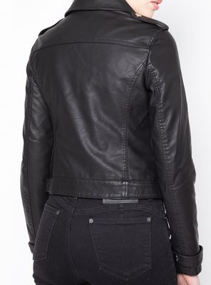 Imagen 2 del producto Chaqueta Biker Negra Cuero Sintético