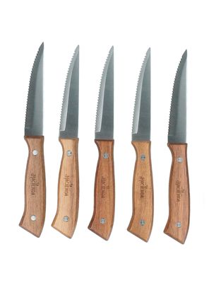 Set 6 Cuchillos Mango Madera