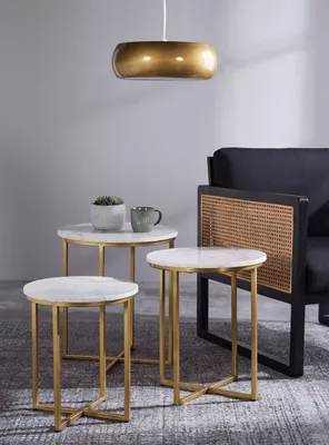 Set 3 Mesas Laterales Mármol