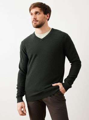 Sweater Básico Cuello V Texturado