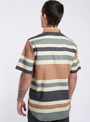 Imagen 2 del producto Camisa Manga Corta Texture Stripes Camel