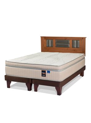 Cama Europea Máximo Cobre 2 Plazas Base Dividida+ Respaldo Lorraine