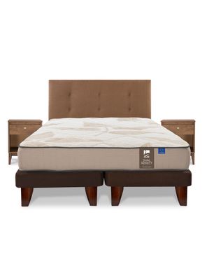 Imagen 2 del producto Cama Europea Dual Sensity 2 Plazas Base Dividida + Respaldo Royal + Velador Asturias
