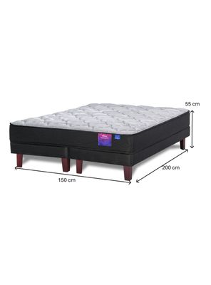 Imagen 2 del producto Cama Europea Therapedic Plus 2 Plazas Base Dividida + Respaldo Royal + Velador Rock