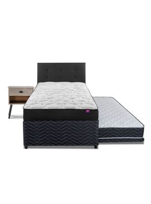 Imagen 2 del producto Diván Therapedic Plus 1.5 P + Respaldo Royal + Velador Rock