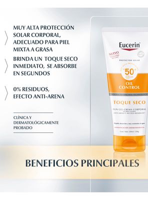 Imagen 2 del producto Protector Eucerin Solar Sun Cream Dry Touch Fps50 200 ml