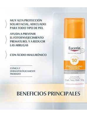 Imagen 2 del producto Sun Eucerin Face Fluido Antiedad Spf50+ 50 ml