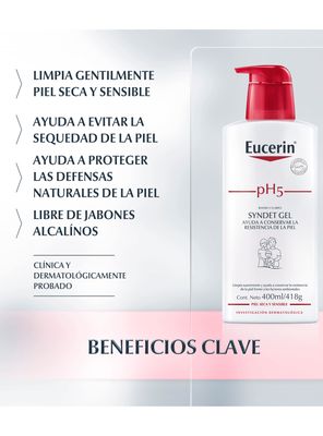Imagen 2 del producto Limpiador Eucerin Ph5 Syndet Gel 400 ml con Bomba