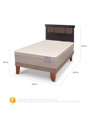 Imagen 2 del producto Cama Europea Rilassati 1.5 Plazas + Respaldo Dublín Chocolate