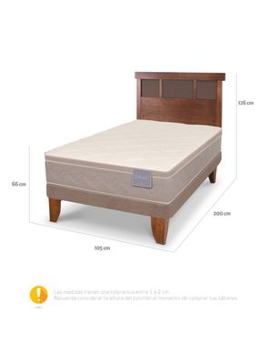 Imagen 2 del producto Cama Europea Rilassati 1.5 Plazas + Respaldo Dublín Caramelo