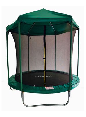 Cama Elástica Verde con Techo 8 Pies