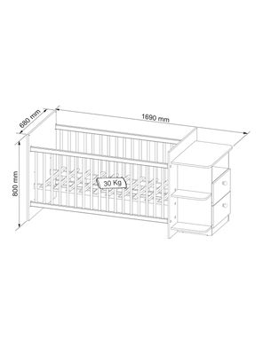Imagen 2 del producto Cuna BE 2 Cajones 4 Repisas