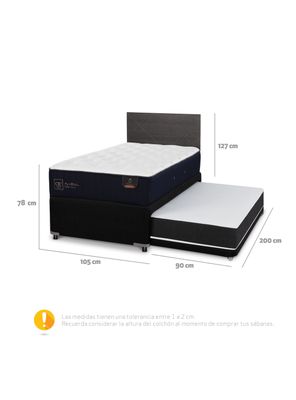 Imagen 2 del producto Diván Premium Black 1.5 Plazas + Respaldo Villarrica