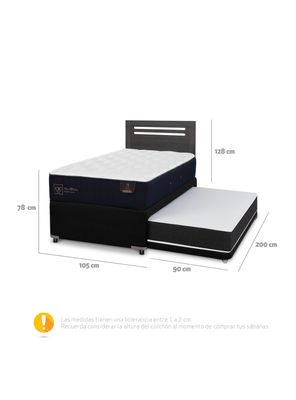 Imagen 2 del producto Diván Premium Black 1.5 Plazas + Respaldo Múnich