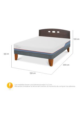 Imagen 2 del producto Cama Europea Excellence Plus 2 Plazas + Respaldo Gales