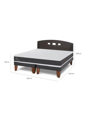 Imagen 2 del producto Cama Europea Ortopedic 2 Plazas Base Dividida + Respaldo Gales